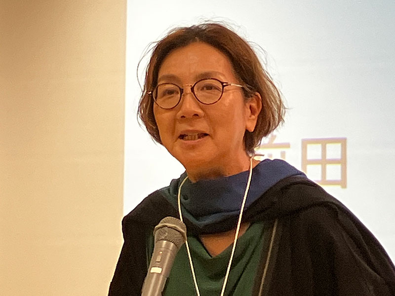 2026年6月27日　　退任あいさつする前田由利神戸支部長